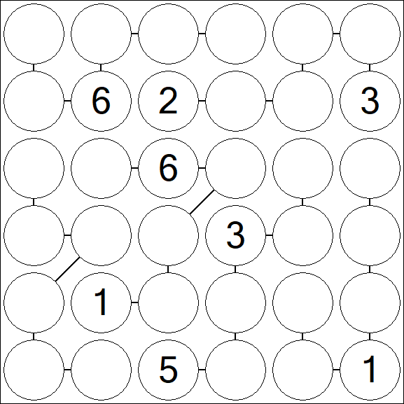 Chain Sudoku 6x6 - Difficile