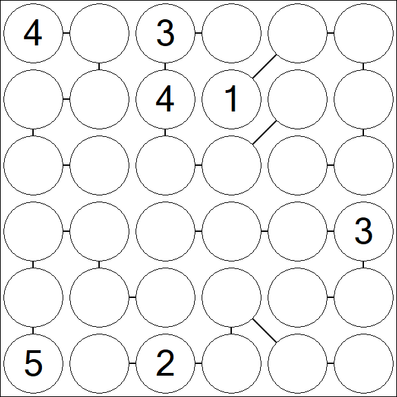 Chain Sudoku 6x6 - Schwierig