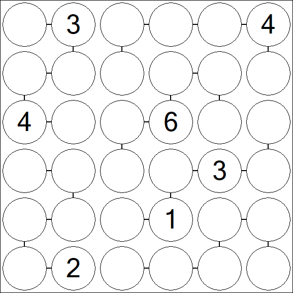 Chain Sudoku 6x6 - Difícil