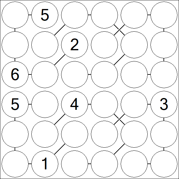 Chain Sudoku 6x6 - Difícil