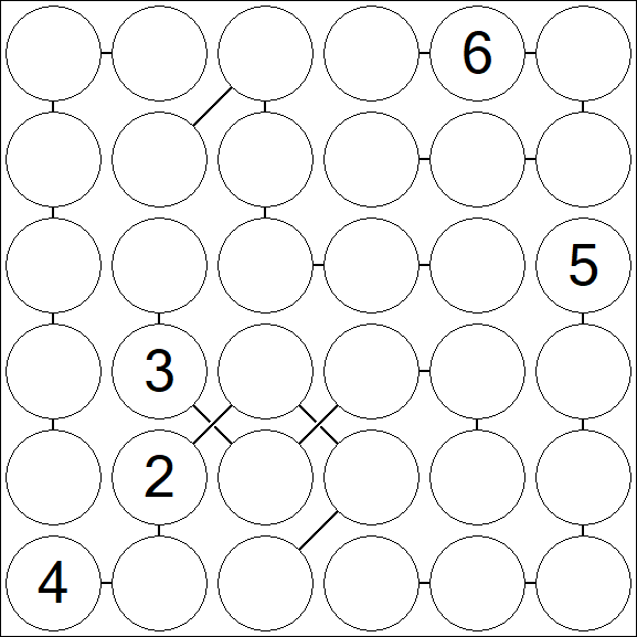 Chain Sudoku 6x6 - Difícil