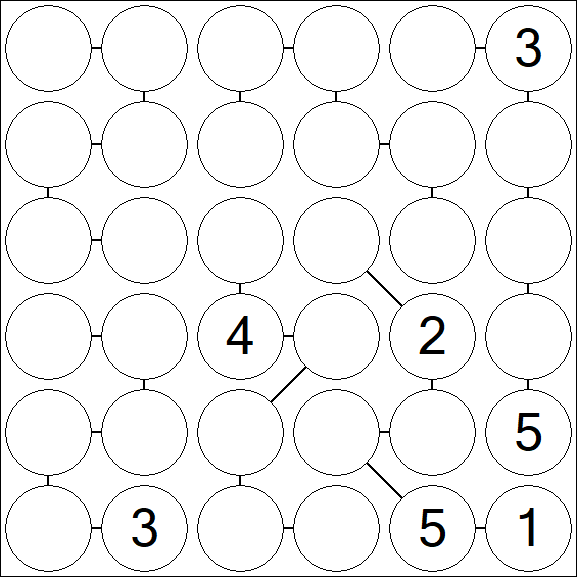 Chain Sudoku 6x6 - Difícil