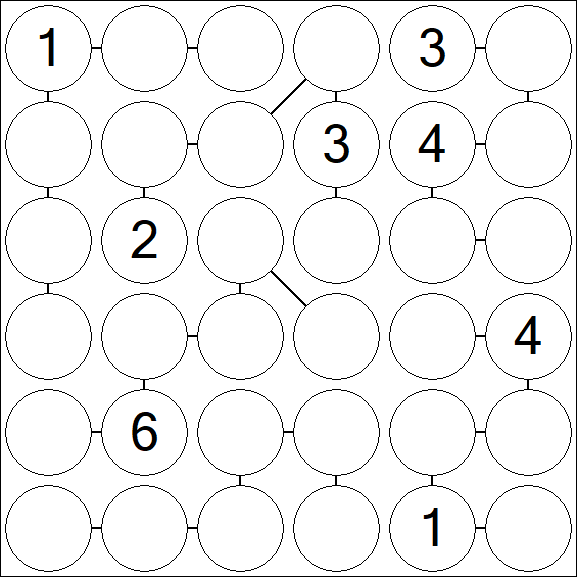 Chain Sudoku 6x6 - Difícil
