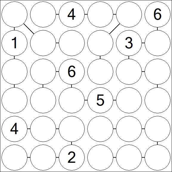 Chain Sudoku 6x6 - Difícil
