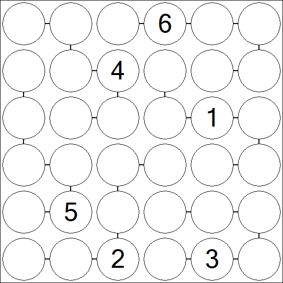 Chain Sudoku 6x6 - Difícil