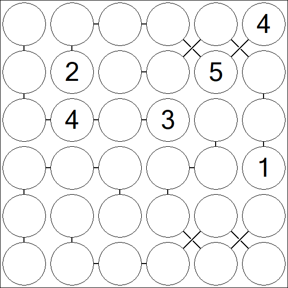 Chain Sudoku 6x6 - Difícil