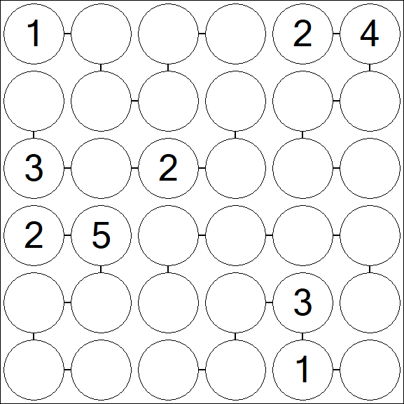 Chain Sudoku 6x6 - Difícil