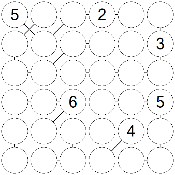 Chain Sudoku 6x6 - Difícil