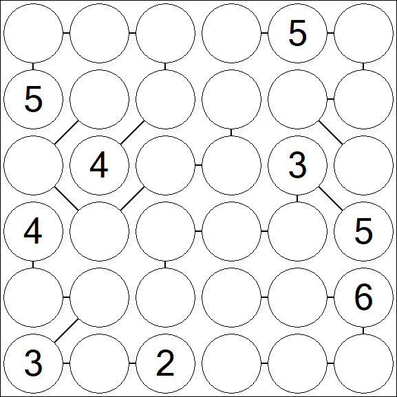 Chain Sudoku 6x6 - Difícil