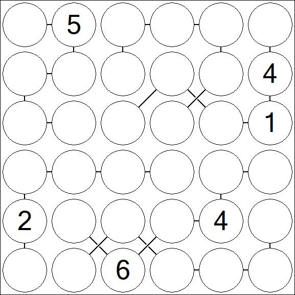 Chain Sudoku 6x6 - Difícil