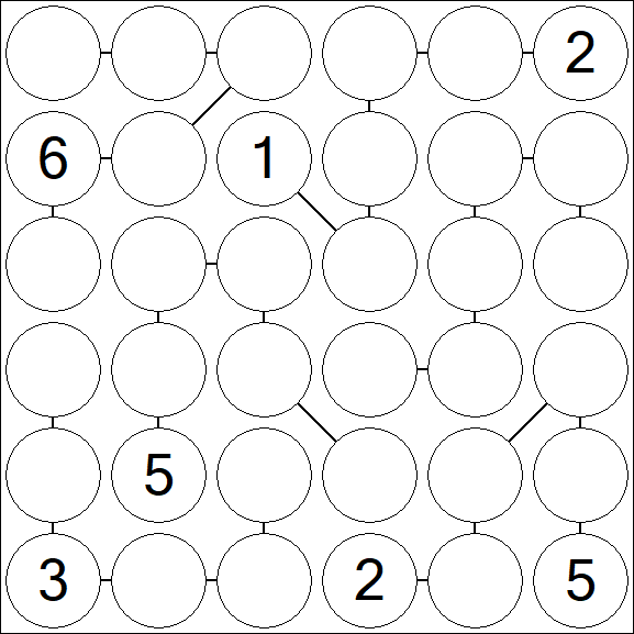 Chain Sudoku 6x6 - Hard
