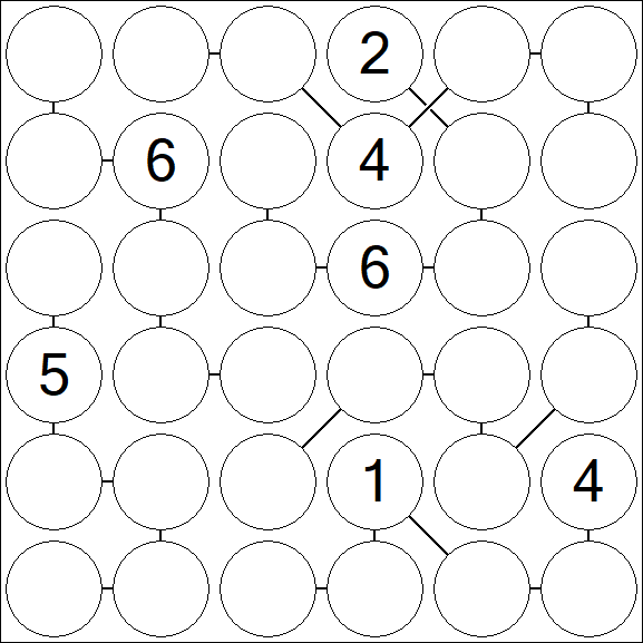 Chain Sudoku 6x6 - Difícil