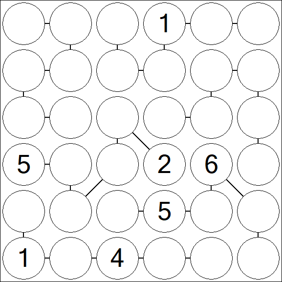 Chain Sudoku 6x6 - Difícil