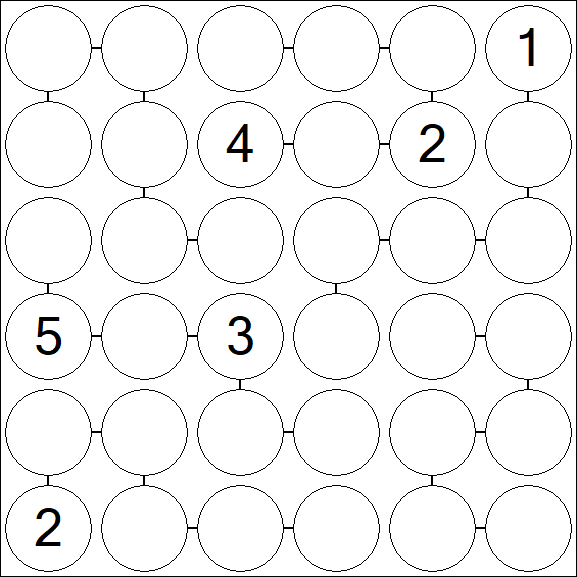 Chain Sudoku 6x6 - Difícil
