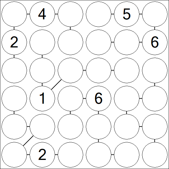 Chain Sudoku 6x6 - Difícil