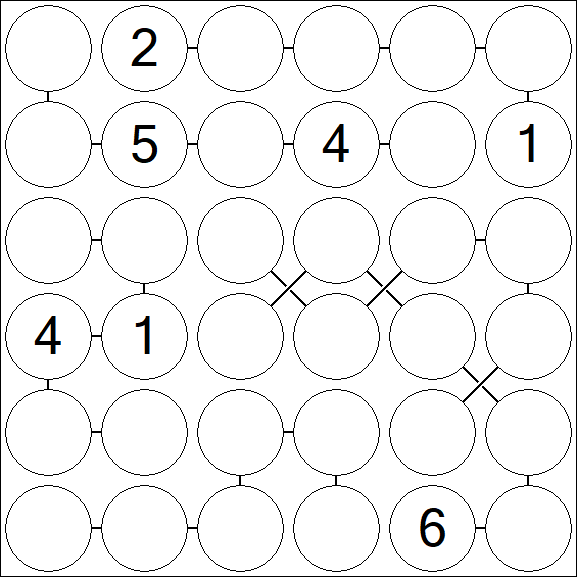 Chain Sudoku 6x6 - Difícil