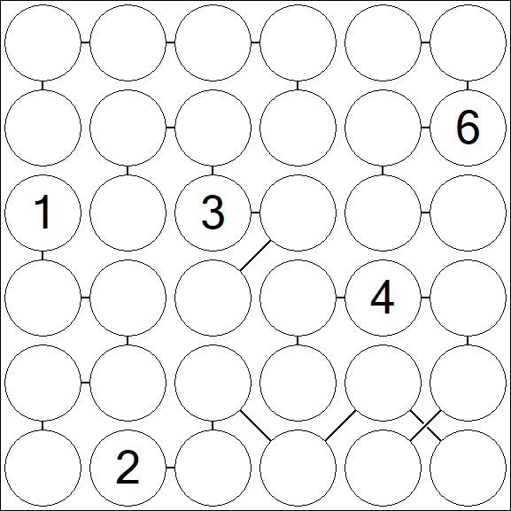 Chain Sudoku 6x6 - Difícil