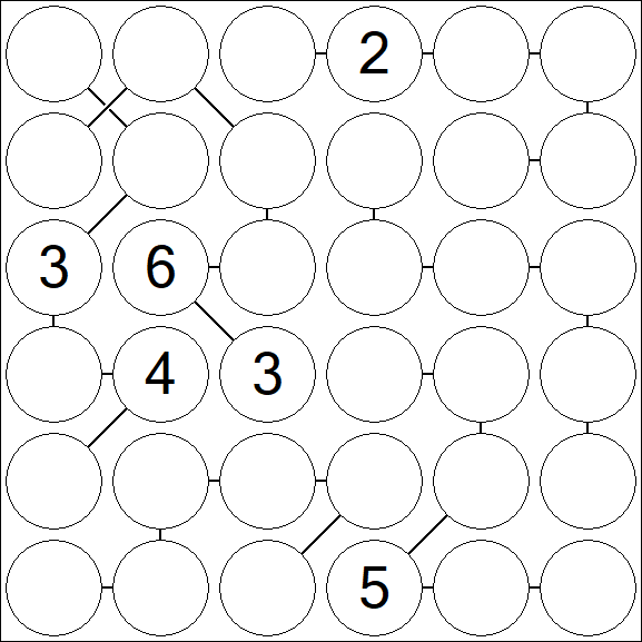 Chain Sudoku 6x6 - Hard