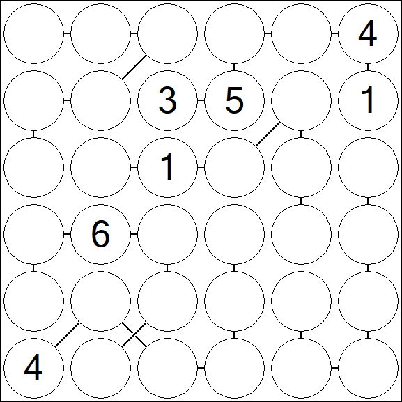 Chain Sudoku 6x6 - Hard