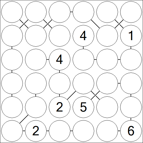 Chain Sudoku 6x6 - Schwierig