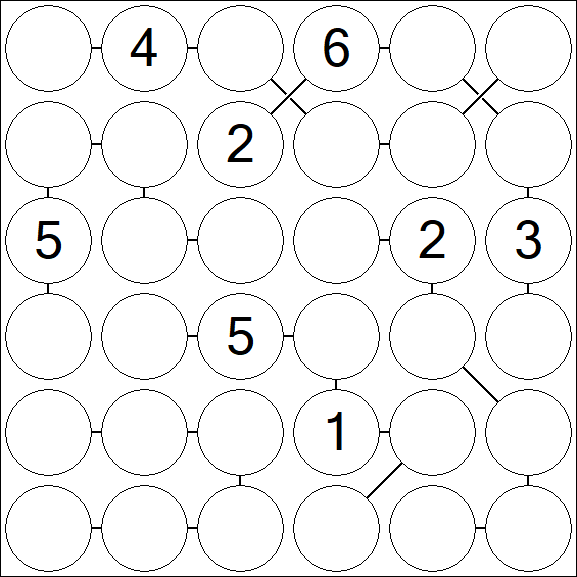 Chain Sudoku 6x6 - Difficile