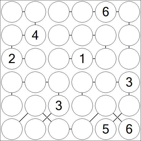 Chain Sudoku 6x6 - Difficile