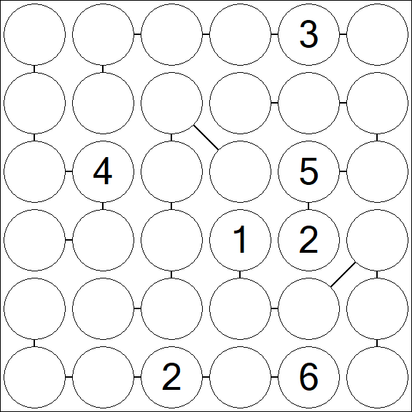 Chain Sudoku 6x6 - Difficile