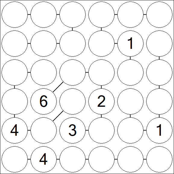 Chain Sudoku 6x6 - Difficile