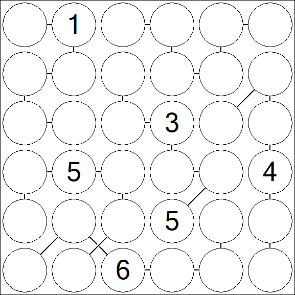Chain Sudoku 6x6 - Difficile