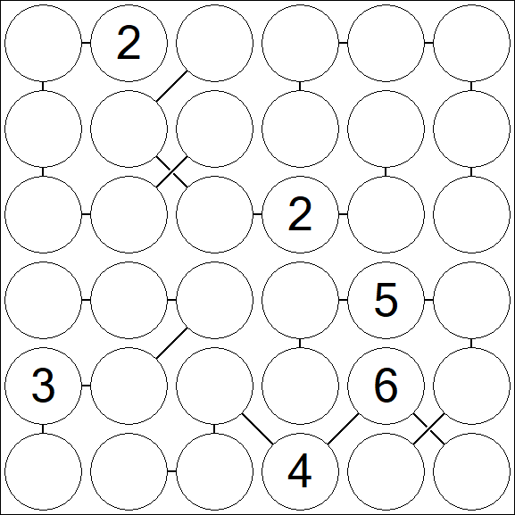 Chain Sudoku 6x6 - Difícil