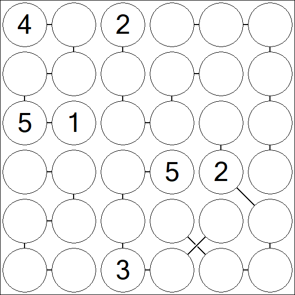 Chain Sudoku 6x6 - Difícil