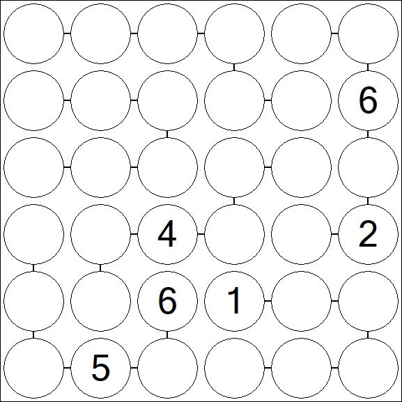 Chain Sudoku 6x6 - Difícil