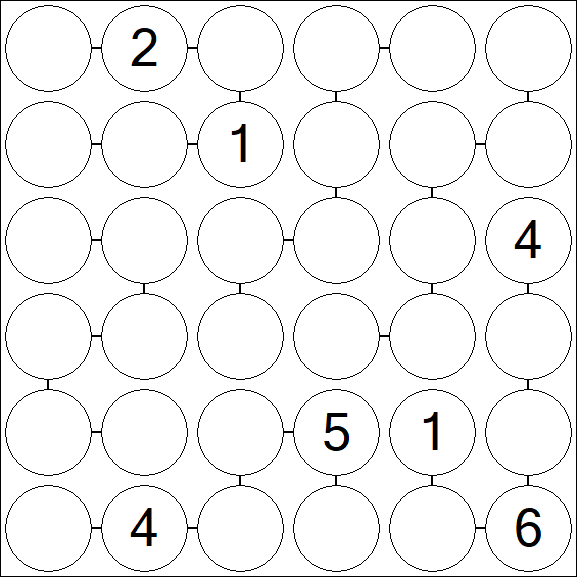Chain Sudoku 6x6 - Difícil