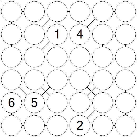 Chain Sudoku 6x6 - Difícil