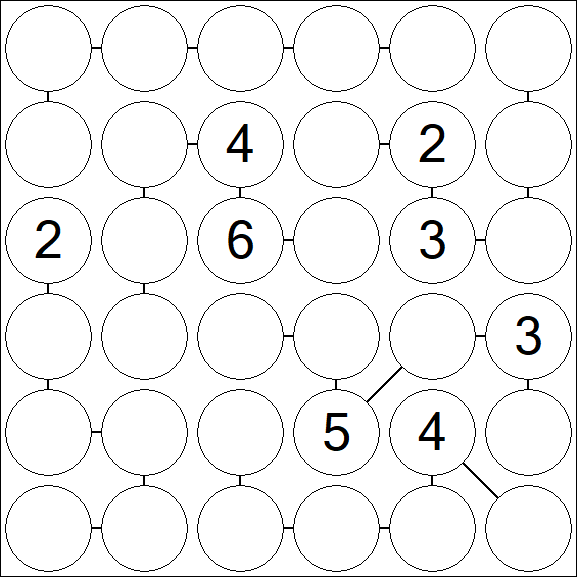 Chain Sudoku 6x6 - Difícil
