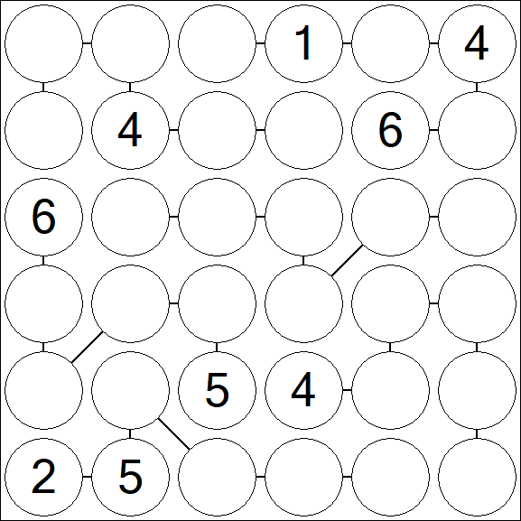 Chain Sudoku 6x6 - Difícil