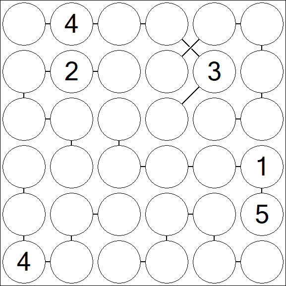 Chain Sudoku 6x6 - Difícil