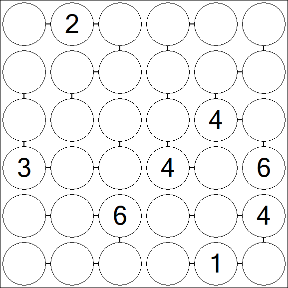 Chain Sudoku 6x6 - Difícil