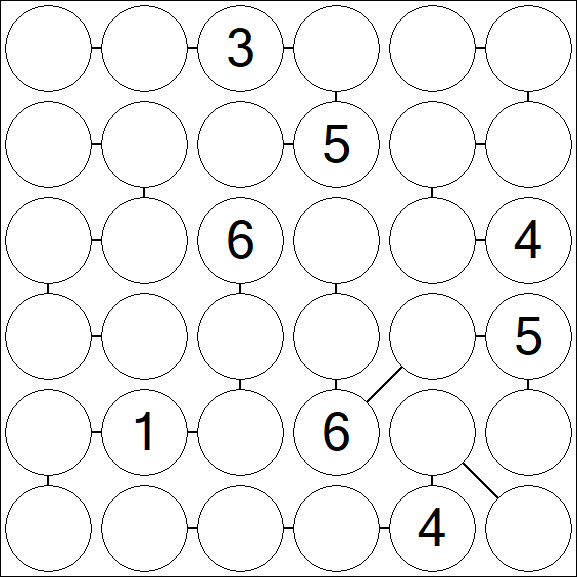 Chain Sudoku 6x6 - Difícil