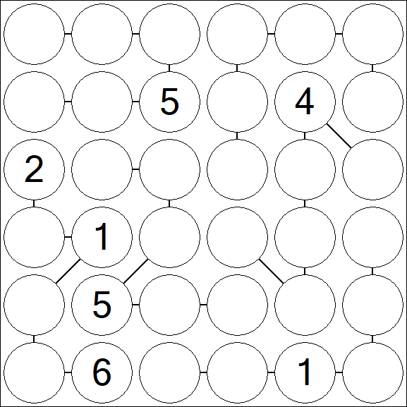 Chain Sudoku 6x6 - Difícil