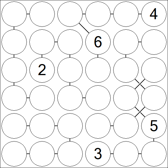 Chain Sudoku 6x6 - Difícil