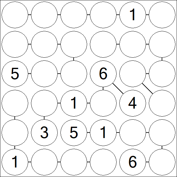 Chain Sudoku 6x6 - Difícil