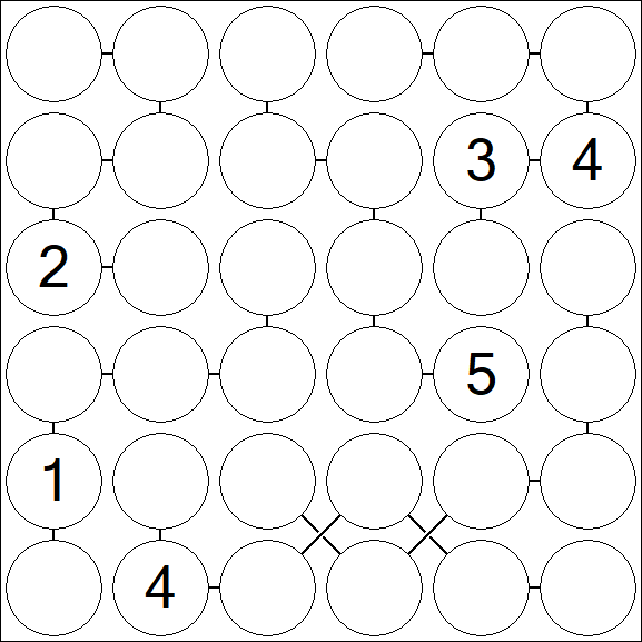 Chain Sudoku 6x6 - Difficile