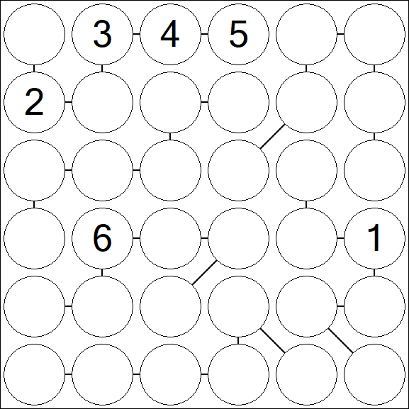 Chain Sudoku 6x6 - Difficile