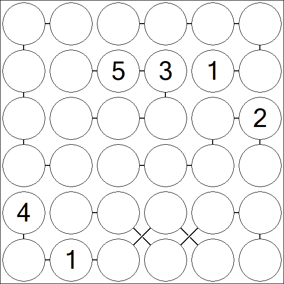 Chain Sudoku 6x6 - Difícil