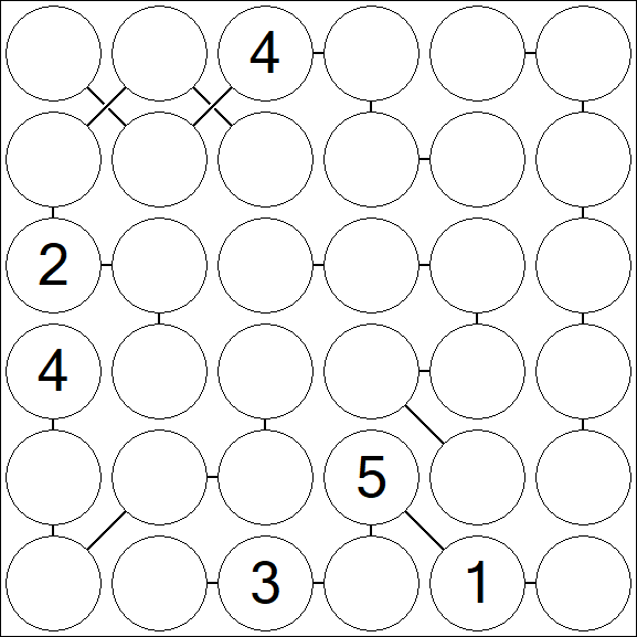 Chain Sudoku 6x6 - Difícil