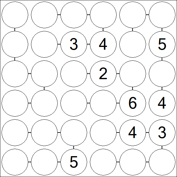 Chain Sudoku 6x6 - Difícil