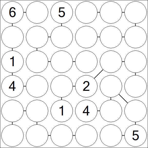 Chain Sudoku 6x6 - Difícil