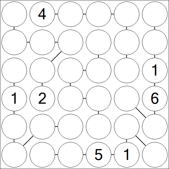 Chain Sudoku 6x6 - Difícil