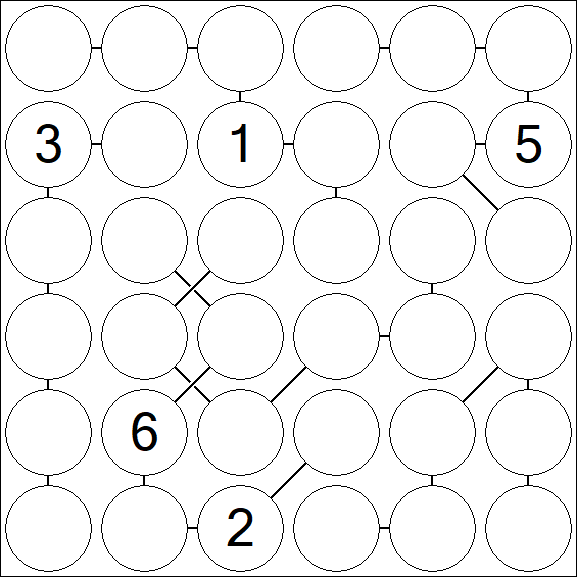 Chain Sudoku 6x6 - Difícil